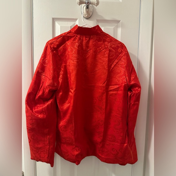 Reversible Traditional Asian Silk Print Jacket Coat - Picture 4 of 4